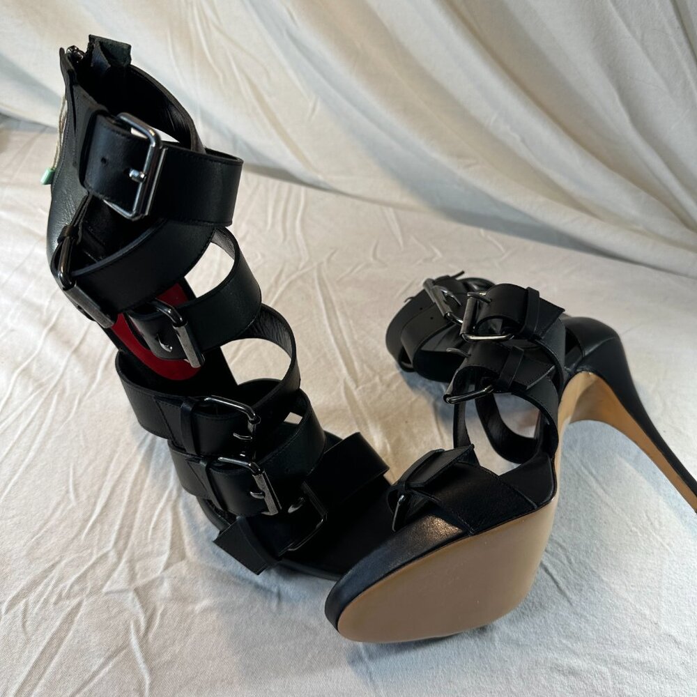 BOTTEGA high heel stilleto platform sandals with buckles, new, Made in Italy - Picture 2 of 7